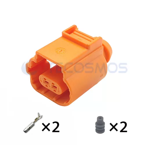 Waterproof Copper ABS Wire Harness IP66 Automobile Water Temperature Sensor Plug for 2-Pin Female 6X0973802C - image 2